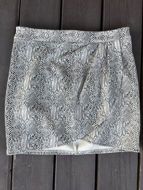 Altar’d State Women's Snake Print Wrap Front Skirt, Size medium
